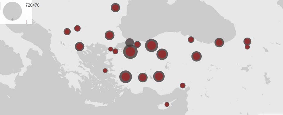 Map of Ottoman Empire census data